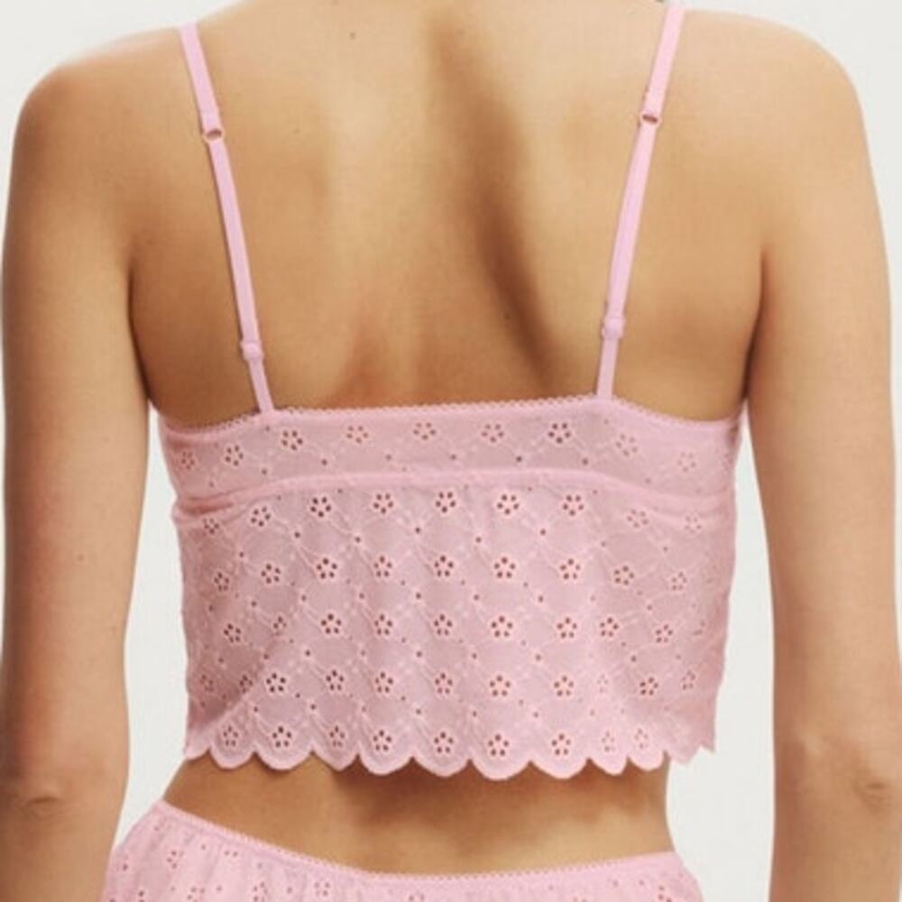 Cotton On Pink Lace Up Bralette Top size M - Picture 4 of 9
